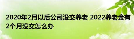 2020年2月以后公司没交养老 2022养老金有2个月没交怎么办 