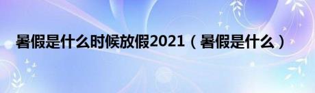 暑假是什么时候放假2021（暑假是什么）