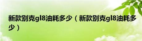 新款别克gl8油耗多少（新款别克gl8油耗多少）