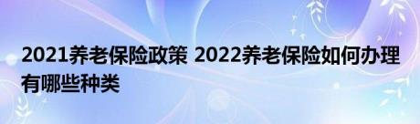 2021养老保险政策 2022养老保险如何办理 有哪些种类 