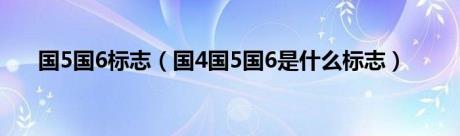 国5国6标志（国4国5国6是什么标志）