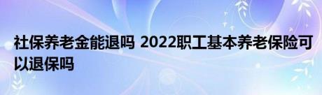 社保养老金能退吗 2022职工基本养老保险可以退保吗 