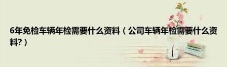 6年免检车辆年检需要什么资料（公司车辆年检需要什么资料?）