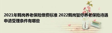 2021年鹤岗养老保险缴费标准 2022鹤岗暂停养老保险待遇申请受理条件有哪些 