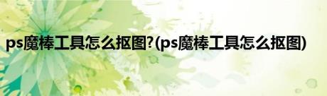 ps魔棒工具怎么抠图?(ps魔棒工具怎么抠图)