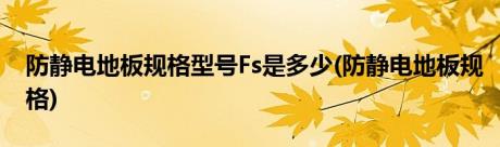 防静电地板规格型号Fs是多少(防静电地板规格)