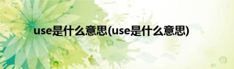 use是什么意思(use是什么意思)