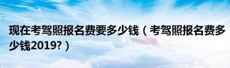 现在考驾照报名费要多少钱（考驾照报名费多少钱2019?）