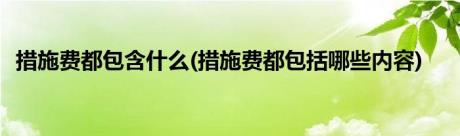 措施费都包含什么(措施费都包括哪些内容)