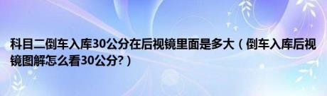 科目二倒车入库30公分在后视镜里面是多大（倒车入库后视镜图解怎么看30公分?）