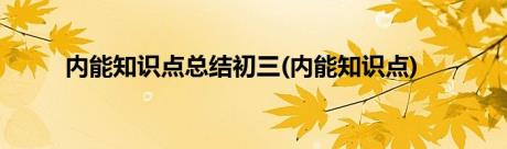 内能知识点总结初三(内能知识点)