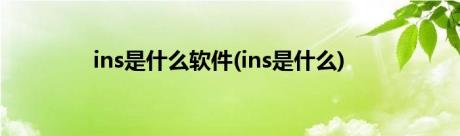 ins是什么软件(ins是什么)