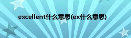 excellent什么意思(ex什么意思)