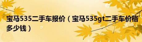 宝马535二手车报价（宝马535gt二手车价格多少钱）