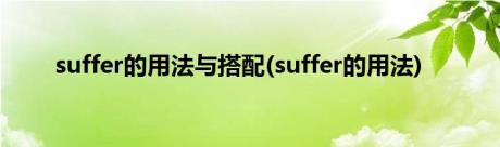 suffer的用法与搭配(suffer的用法)