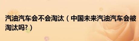 汽油汽车会不会淘汰（中国未来汽油汽车会被淘汰吗?）