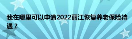 我在哪里可以申请2022丽江恢复养老保险待遇？