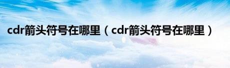 cdr箭头符号在哪里（cdr箭头符号在哪里）