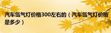 汽车氙气灯价格300左右的（汽车氙气灯价格是多少）