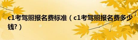 c1考驾照报名费标准（c1考驾照报名费多少钱?）