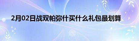 2月02日战双帕弥什买什么礼包最划算