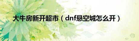 大牛房新开超市（dnf悬空城怎么开）