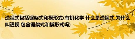 透视式包括锯架式和楔形式(有机化学 什么是透视式 为什么叫透视 包含锯架式和楔形式吗)