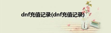 dnf充值记录(dnf充值记录)