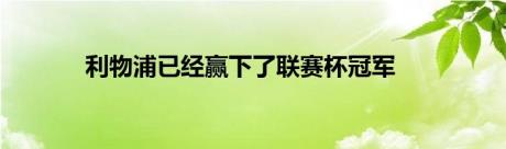 利物浦已经赢下了联赛杯冠军