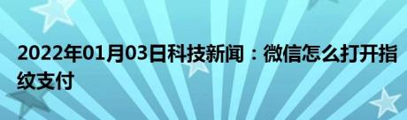 2022年01月03日科技新闻：微信怎么打开指纹支付