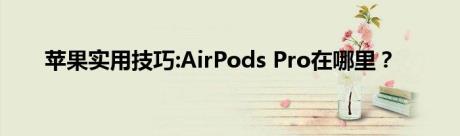 苹果实用技巧:AirPods Pro在哪里？