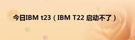 今日IBM t23（IBM T22 启动不了）