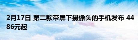 2月17日 第二款带屏下摄像头的手机发布 4486元起