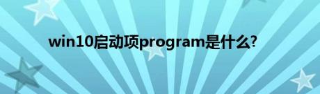 win10启动项program是什么?