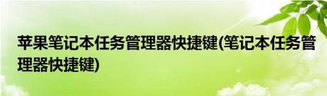 苹果笔记本任务管理器快捷键(笔记本任务管理器快捷键)