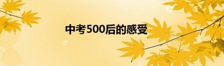 中考500后的感受