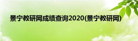 景宁教研网成绩查询2020(景宁教研网)