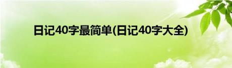 日记40字最简单(日记40字大全)