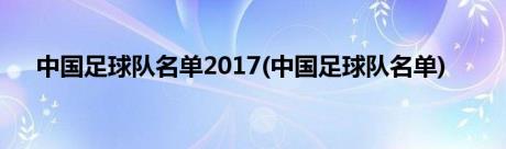 中国足球队名单2017(中国足球队名单)