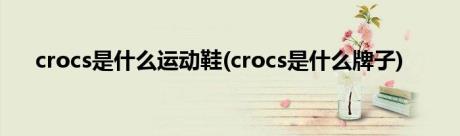 crocs是什么运动鞋(crocs是什么牌子)