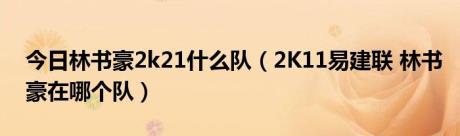 今日林书豪2k21什么队（2K11易建联 林书豪在哪个队）