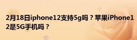 2月18日iphone12支持5g吗？苹果iPhone12是5G手机吗？