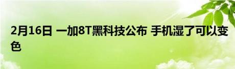 2月16日 一加8T黑科技公布 手机湿了可以变色