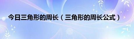 今日三角形的周长（三角形的周长公式）