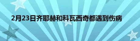 2月23日齐耶赫和科瓦西奇都遇到伤病