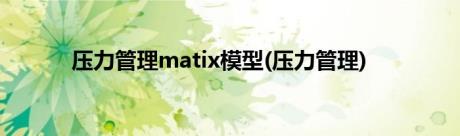 压力管理matix模型(压力管理)