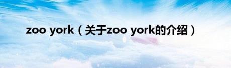 zoo york（关于zoo york的介绍）