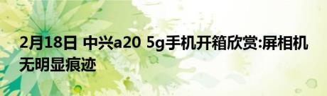 2月18日 中兴a20 5g手机开箱欣赏:屏相机 无明显痕迹