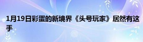 1月19日彩蛋的新境界《头号玩家》居然有这手