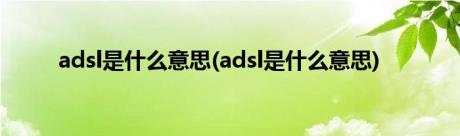 adsl是什么意思(adsl是什么意思)